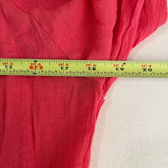 Zac & Rachel Blouse Women's Medium Pink Crochet Square Neck 3/4 Sleeve Boho Top - Picture 9 of 10